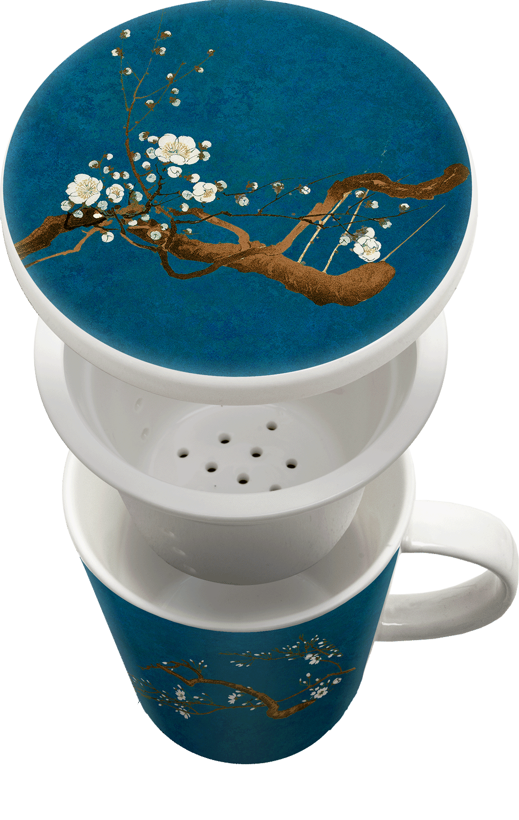 Stap identificatie Hoofdkwartier Handige theebeker met filter en deksel royal tea collectie magnolia Stap identificatie Hoofdkwartier Handige theebeker met filter en deksel royal tea collectie magnolia