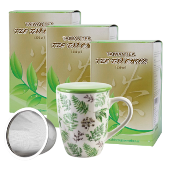 Tze Tji Chun 3x 250 gram + Theebeker 'Natuur'