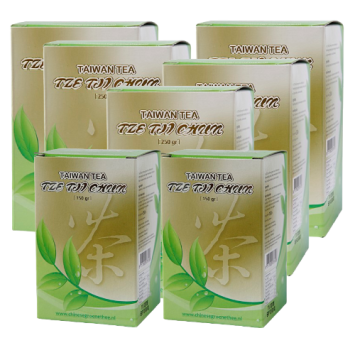 Tze Tji Chun 4 x 250 gram + Dubbelwandig Theeglas