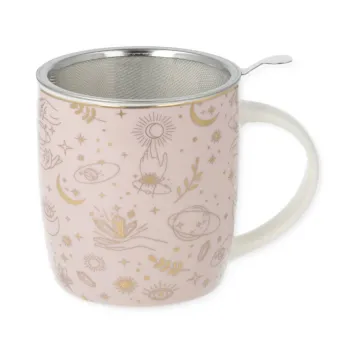 Theemok set Mystieke symbolen goud met filter en deksel