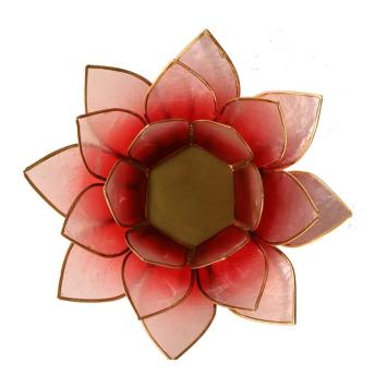 Lotus sfeerlicht rood roze goudrand. art nr 12003