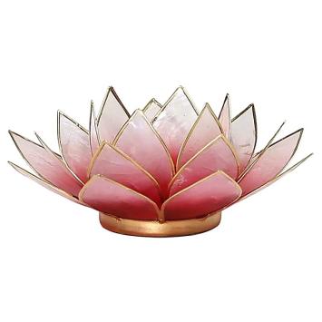 Lotus sfeerlicht rood roze goudrand. art nr 12003