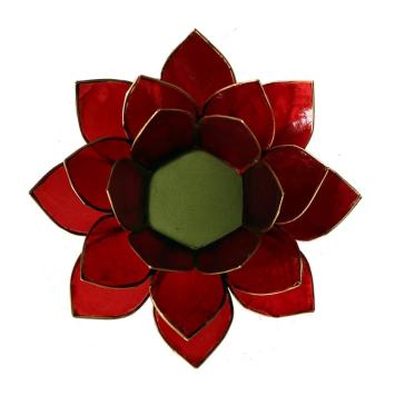 Lotus sfeerlicht rood goudrand. art nr 12011