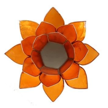 Lotus sfeerlicht oranje 2e chakra zilverrand art nr 1032