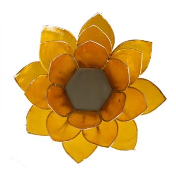 Lotus sfeerlicht geel 3e chakra zilverrand art nr 12033