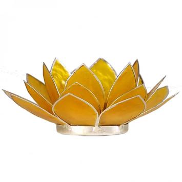 Lotus sfeerlicht geel 3e chakra zilverrand art nr 12033
