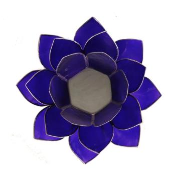 Lotus sfeerlicht indigo zilverrand. art nr 12036
