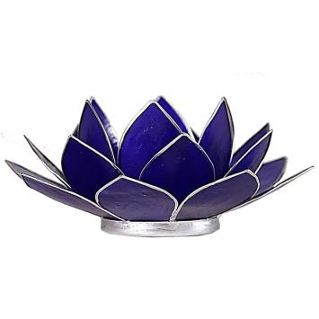 Lotus sfeerlicht indigo zilverrand. art nr 12036