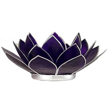 Lotus sfeerlicht violet zilverrand. art nr 12037