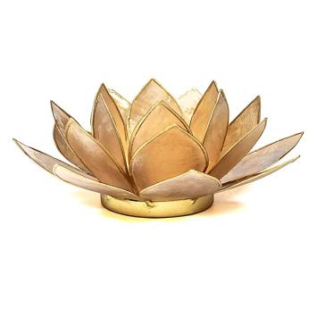 Lotus sfeerlicht goudkleurig goudrand. art nr 12069