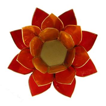 Lotus sfeerlicht oranje geel goudrand. ar nr 12076