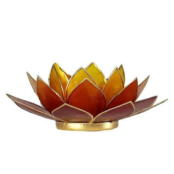 Lotus sfeerlicht oranje geel goudrand. ar nr 12076