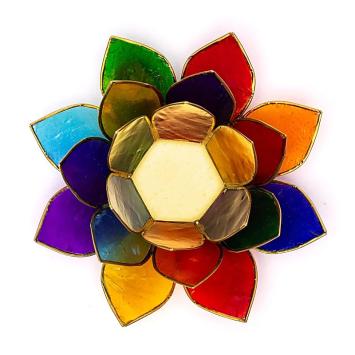 Lotus sfeerlicht 7 Chakra's goudrand art nr 12530