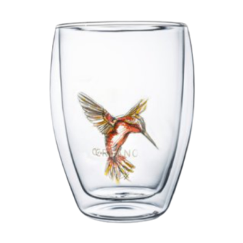 Creano dubbelwandig theeglas Kolibri Rood