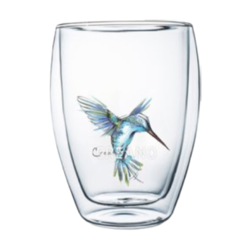 Creano dubbelwandig theeglas Kolibri Blauw