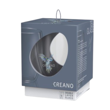 Creano dubbelwandig theeglas Kolibri Blauw