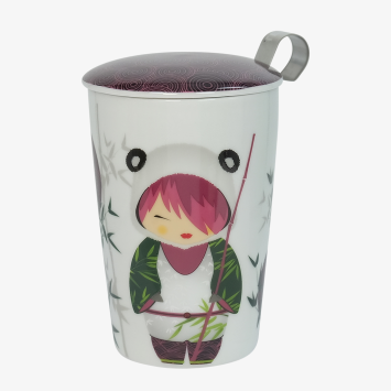 NIEUW! Eigenart TeaEve Dubbelwandige theebeker Little Animals Panda. Art nr 0056