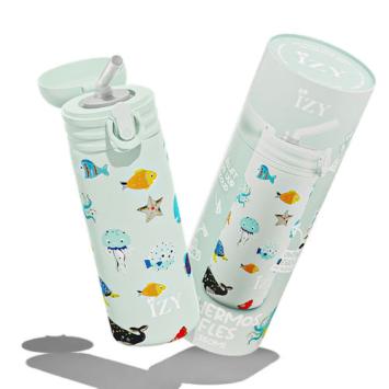 IZY Kids Bottle Green Sealife 350ml ontwerp je eigen fles. art nr 9003