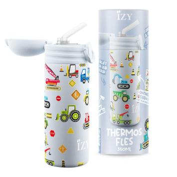 IZY Kids Bottle Blue Machine, 350ml ontwerp je eigen fles. art nr 9001