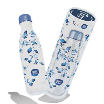 IZY bottle Heinen Delfts Blauw  Blossom  500ML. art nr 14001