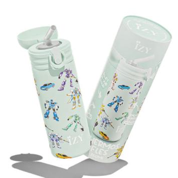 IZY Kids Bottle Green Transformers 350ml ontwerp je eigen fles. art nr 9004