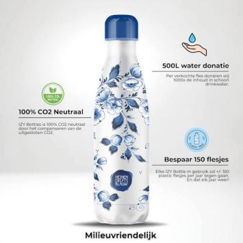 IZY bottle Heinen Delfts Blauw  Blossom  500ML. art nr 14001