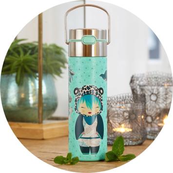 Eigenart dubbelwandige roestvrijstalen thermosfles 500ml LEEZA Little Animals Leo art nr bz11018
