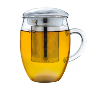 Creano theeglas met rvs filter